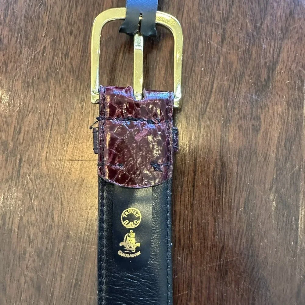 NEW Vintage Canterbury Oxblood Snakeskin and Leather Belt Men's Size 42